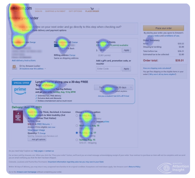 Figure: Checkout review screen