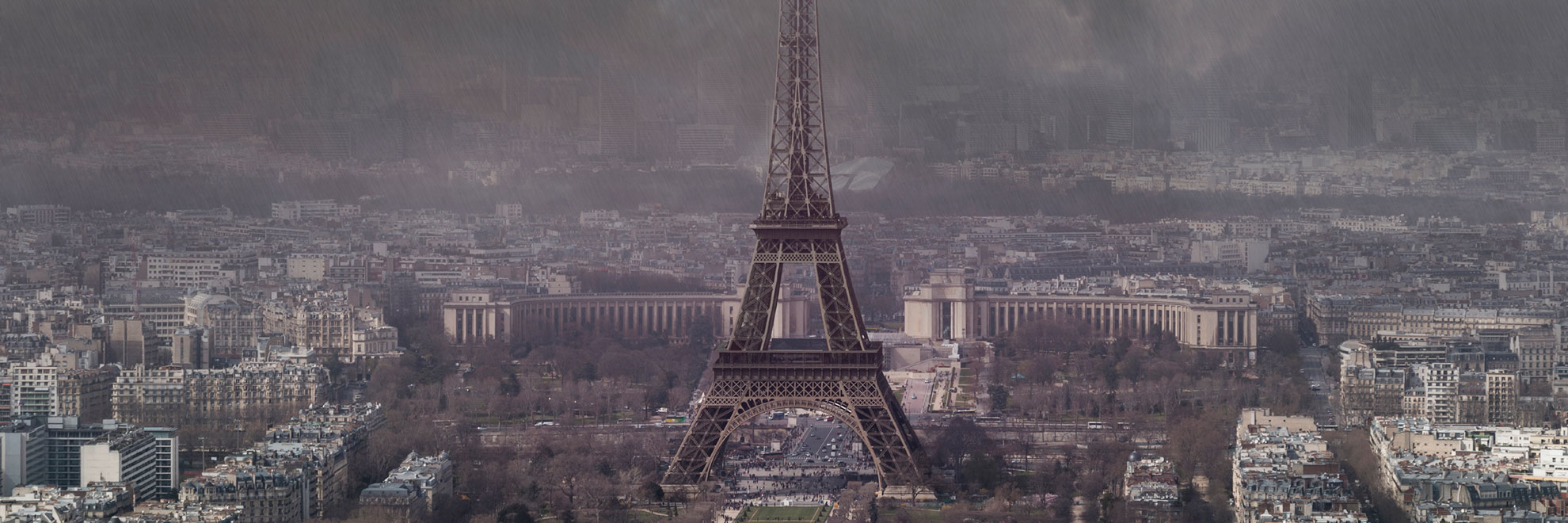 polluted Eiffel tower